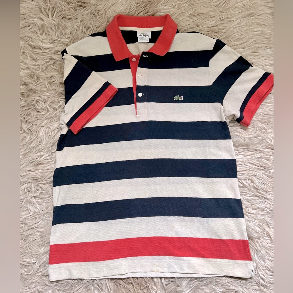 Lacoste Men’s striped polo shirt size 4